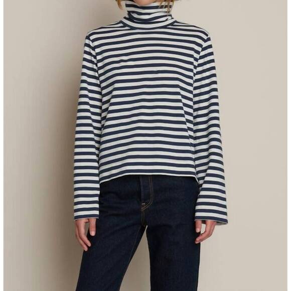 NATION LTD Tops - NEW NATION LTD neo mock neck tee in seascape stripe